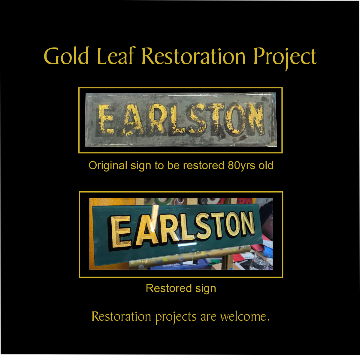 Gold Leaf House Sign