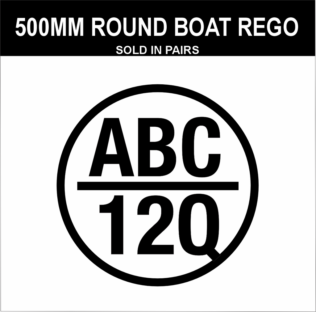 Round Boat Registration Stickers (1 colour)