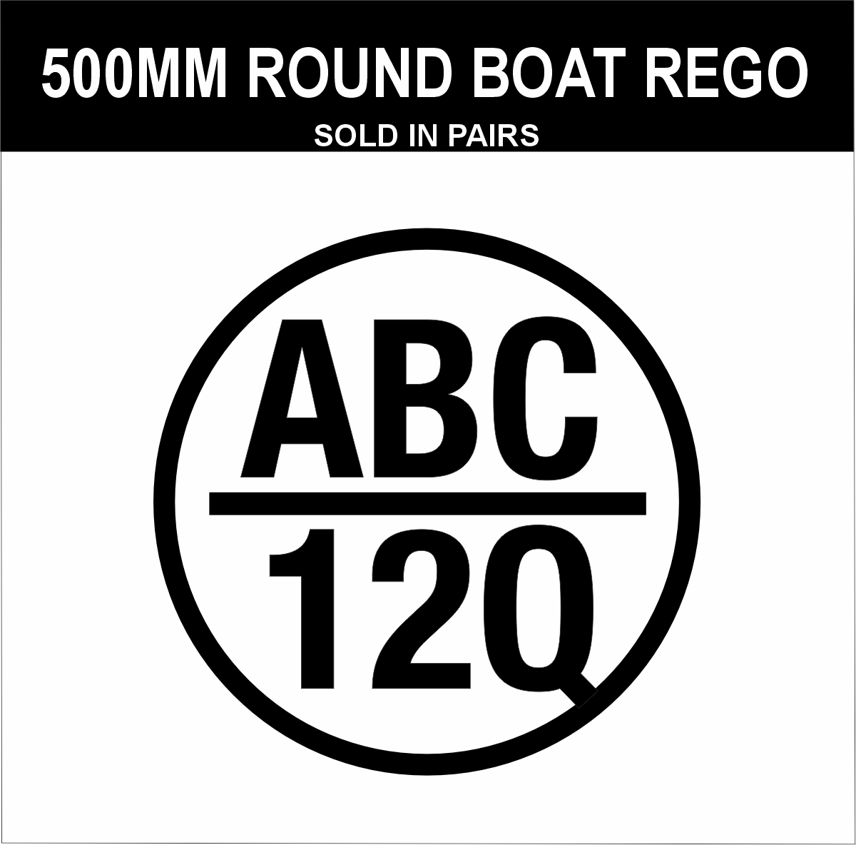 Round Boat Registration Stickers (1 colour)