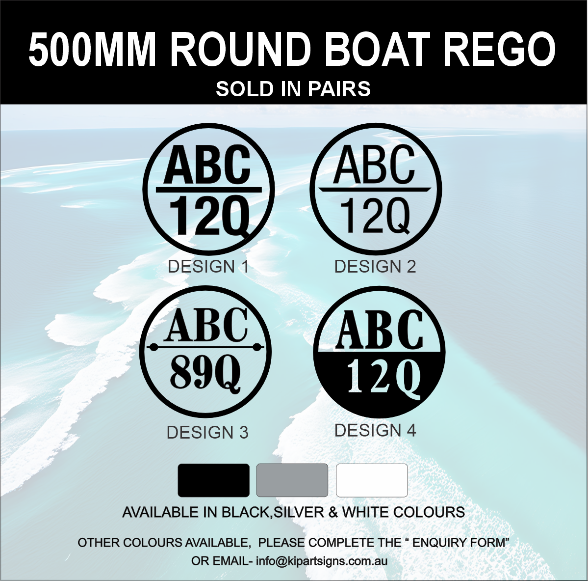Round Boat Registration Stickers (1 colour)