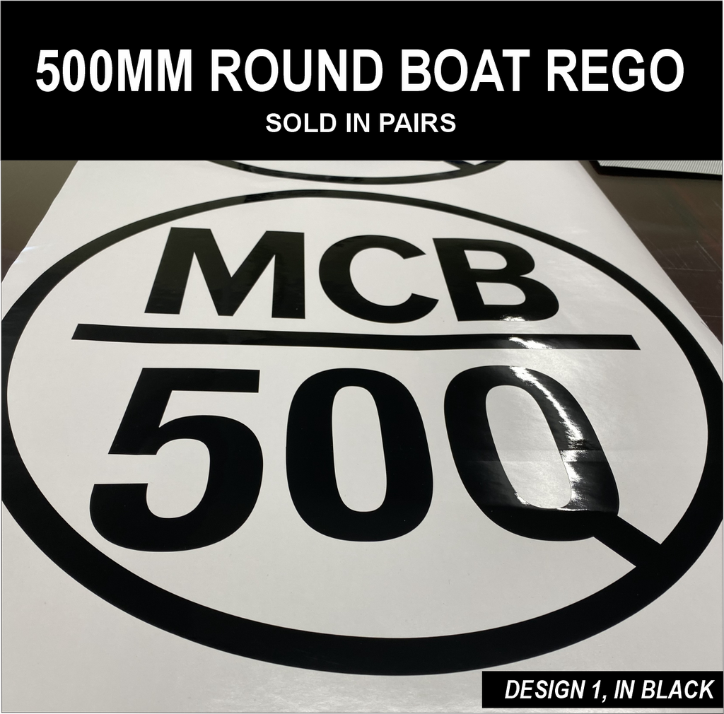 Round Boat Registration Stickers (1 colour)