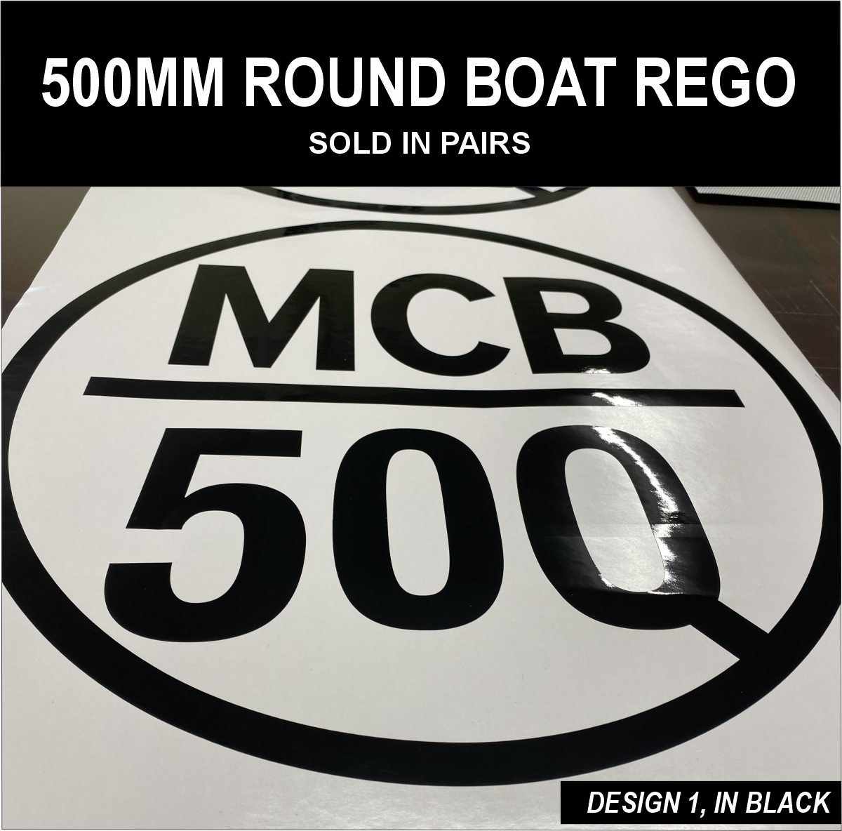 Round Boat Registration Stickers (1 colour)