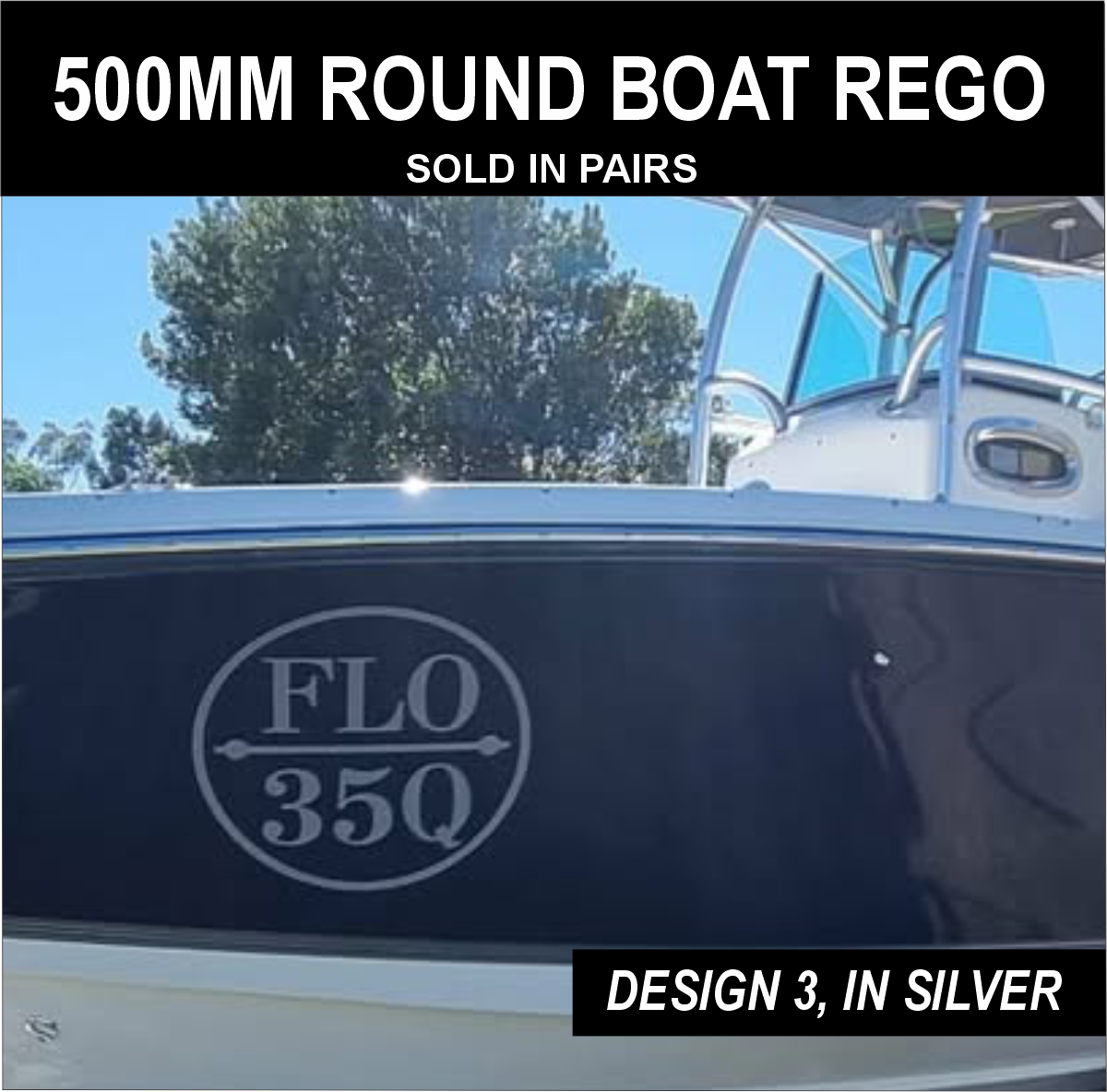 Round Boat Registration Stickers (1 colour)